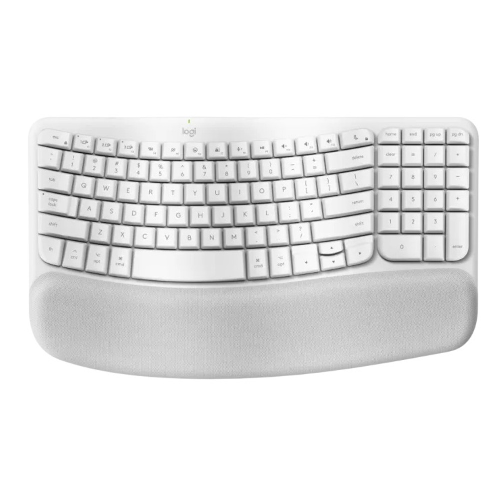 Logitech Wave Keys for Mac - Bluetooth ergonomic keyboard in off white